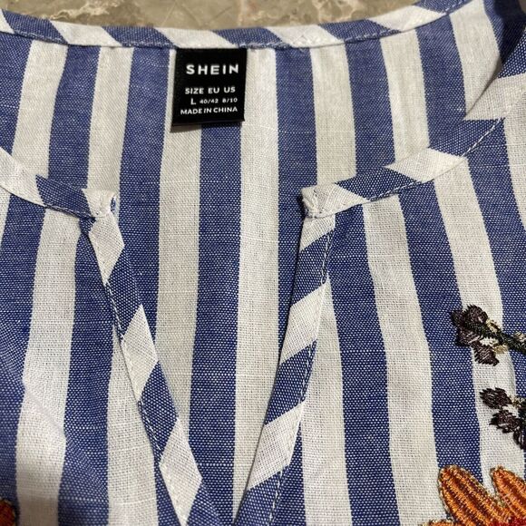 Shein  Embroidered Size Large Woman's Tunic Top EUC 86 - Picture 9 of 10